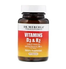 Витамин Dr. Mercola Витамины D3 и K2, Vitamins D3 & K2, 30 капсул (MCL-01691)