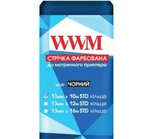 Стрічка до принтерів 13мм х 10м STD к. Black WWM (R13.10S)