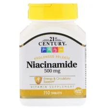 Витамин 21st Century Ниацинамид, 500 мг, 110 таблеток (CEN22550)