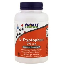 Амінокислота Now Foods L-триптофан, 500 мг, 120 рослинних капсул (NOW-00167)