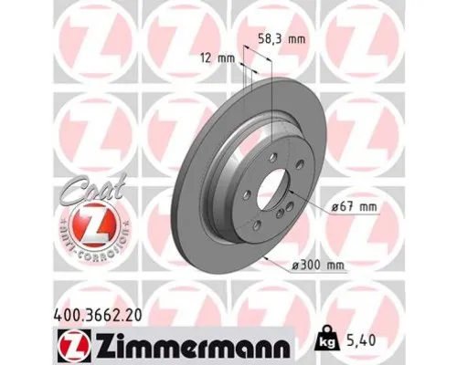 Тормозной диск ZIMMERMANN 400.3662.20