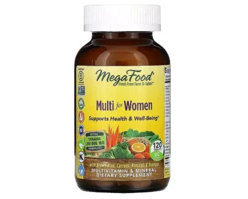 Мультивітамін MegaFood Мультивітаміни для Жінок, Multi for Women, 120 таблеток (MGF-10324)