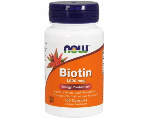 Вітамін Now Foods Біотин (В7) 1000мкг, 100 капсул (NOW-00469)