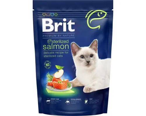 Сухой корм для кошек Brit Premium by Nature Cat Sterilized Salmon 800 г (8595602553099)