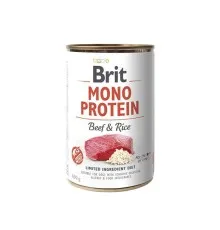 Консервы для собак Brit Mono Protein с говядиной и рисом 400 г (8595602525348)