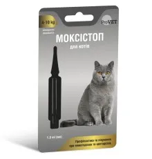 Капли для животных ProVET Моксистоп для кошек массой тела от 4 до 10 кг 1.0 мл (4823082419159)