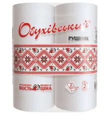 Бумажные полотенца Обухівський 2 слоя белые 2 рулона (4820003833797)