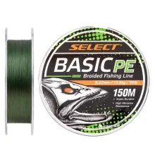 Шнур Select Basic PE 150m Dark Green 0.22mm 30lb/13.6kg (1870.18.72)