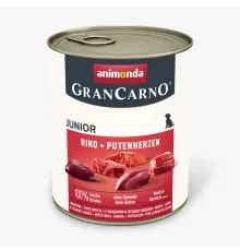 Консерви для собак Animonda GranCarno Junior Beef + Turkey hearts 800 г (4017721827683)