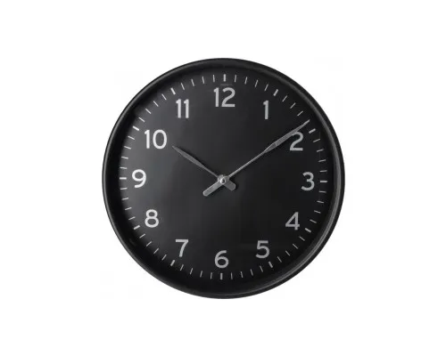 Настенные часы Optima Elegant пластиковый, черный/серебро (O52115)