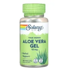 Трави Solaray Алое віра, концентрований гель, 10 мг, Aloe Vera Gel, 100 вег (SOR00120)