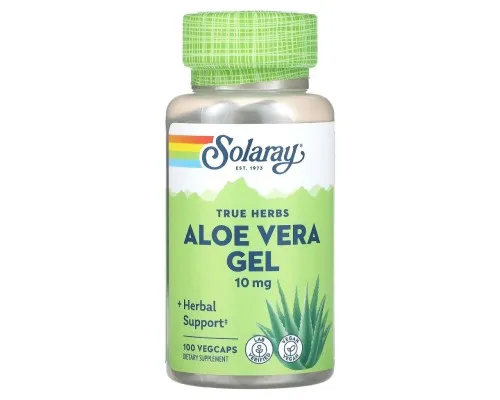 Трави Solaray Алое віра, концентрований гель, 10 мг, Aloe Vera Gel, 100 вег (SOR00120)