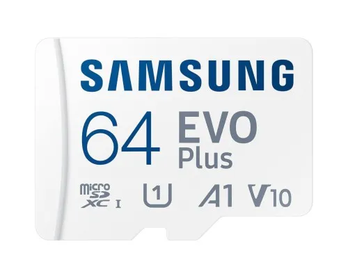 Карта пам'яті Samsung Miсro-SDXC memory card 64GB C10 UHS-I R130MB/s Evo Plus + SD (MB-MC64KA/EU)