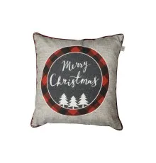 Наволочка Прованс декоративна Меry Cristmas сіра 45х45 (031692)