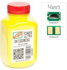 Тонер OKI C332/MC363, 100г Yellow+chip AHK (1505324)