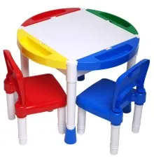 Дитячий стіл Microlab Toys Конструктор Ігровий Центр + 2 стільці (GT-14)