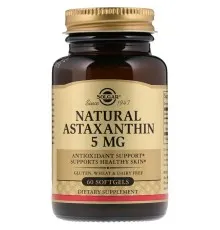 Антиоксидант Solgar Астаксантин, Natural Astaxanthin, 5 мг, 60 желатинових капсу (SOL-00071)
