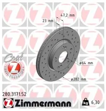 Гальмівний диск ZIMMERMANN 280.3171.52