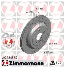 Гальмівний диск ZIMMERMANN 400.3663.52