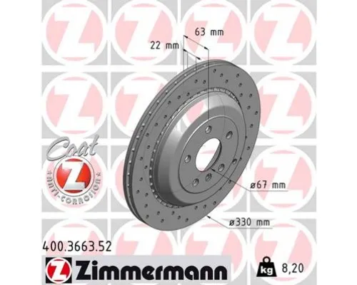 Гальмівний диск ZIMMERMANN 400.3663.52