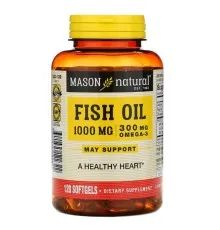 Жирні кислоти Mason Natural Риб'ячий жир з Омега-3, Omega-3 Fish Oil, 120 гелевих капсул (MAV-12232)