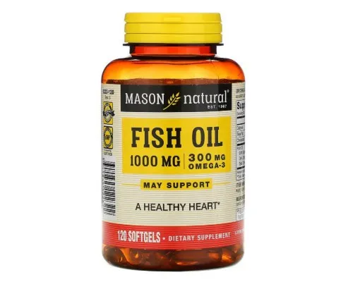 Жирные кислоты Mason Natural Рыбий жир с Омега-3, Omega-3 Fish Oil, 120 гелевых капсул (MAV-12232)