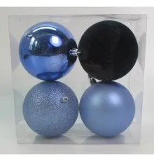 Ялинкова іграшка Novogod`ko 4 шт блакитний 10 cм (974423)
