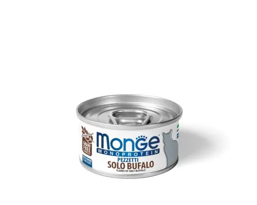 Консерви для котів Monge Cat Monoprotein мясні пластівці з буйвола 80 г (8009470013826)