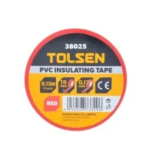 Изоляционная лента Tolsen 19 мм х 9.2 м красная 0.13 мм (38025)