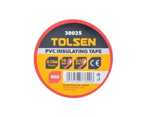 Изоляционная лента Tolsen 19 мм х 9.2 м красная 0.13 мм (38025)