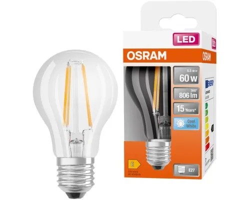 Лампочка Osram LED CL A60 6,5W/840 230V FIL E27 (4058075112308)