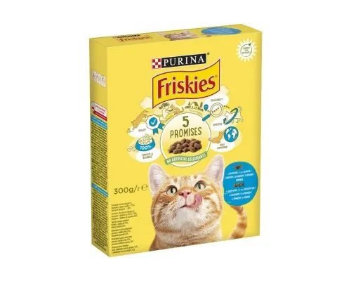 Сухий корм для кішок Purina Friskies зі смаком лосося й овочів 300 г (7613031868063)