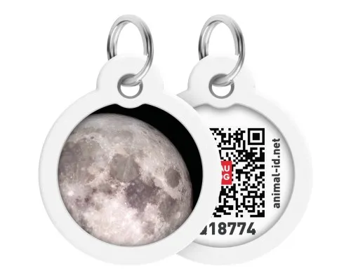 Адресник для тварин WAUDOG Smart ID з QR паспортом Місяць, коло 25 мм (225-4030)
