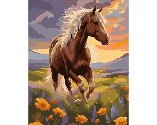 Картина по номерам Santi Лошадь на лугу 40х50 см (954804)