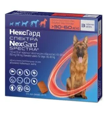 Таблетки для животных Boehringer Ingelheim от блох, клещей и гельминтов для собак весом 30-60 кг (3661103048619)