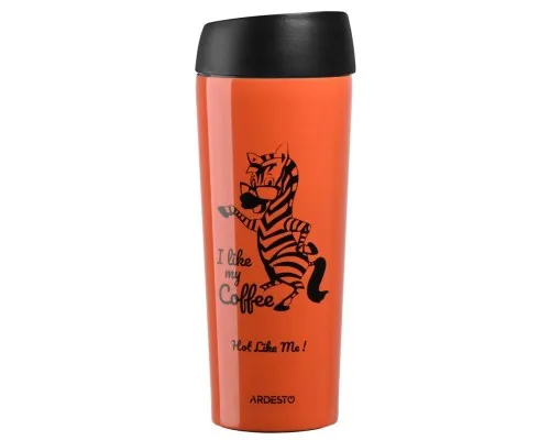 Термочашка Ardesto Coffee Time Zebra 450 мл Orange (AR2645DTO)