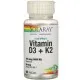 Вітамін Solaray Вітамін D3 + K2, Soy-Free, 60 вегетаріанських капсул (SOR-38584)