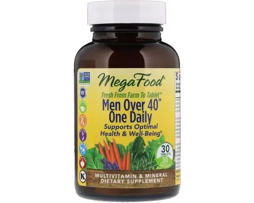 Мультивітамін MegaFood Мультивітаміни для чоловіків 40+, Men Over 40 One Daily, 30 (MGF-10268)