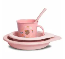 Набір дитячого посуду Suavinex Лісові історії рожевий (306792)