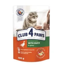 Вологий корм для кішок Club 4 Paws в соусі з качкою 100 г (4820215364416)