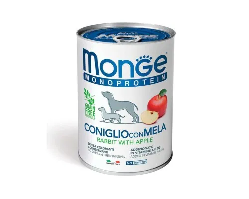 Консерви для собак Monge Dog Fruit Monoprotein кролик з яблуками 400 г (8009470014328)