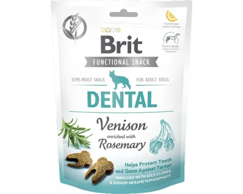 Ласощі для собак Brit Care Dental оленина з розмарином 150 г (8595602539949)