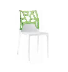 Кухонний стілець PAPATYA ЕГО-РОК, сидіння біле, верх прозоро-зелений (2525)