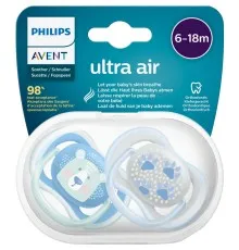 Пустушка Philips AVENT Ultra Air з декором для хлопчиків 6-18 міс. 2 шт. (SCF085/03)