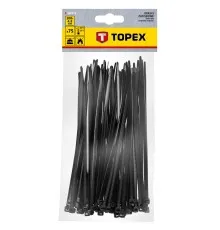 Стяжка Topex черная, 4.8x200 мм, пластик, 75 шт. (44E978)