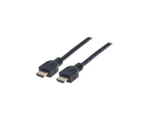 Кабель мультимедійний HDMI to HDMI 1.0m V1.4 CL3 Manhattan Intracom (353922)