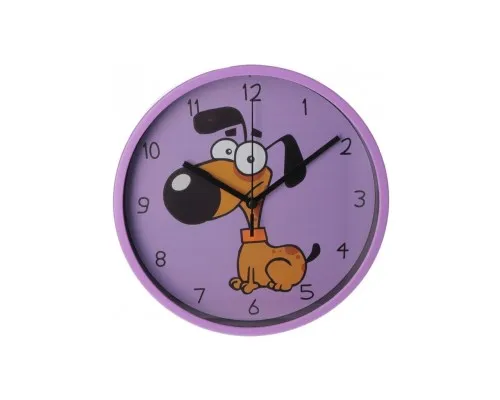 Настінний годинник Optima Little Dog пластиковий, фіолетовий (O52105)