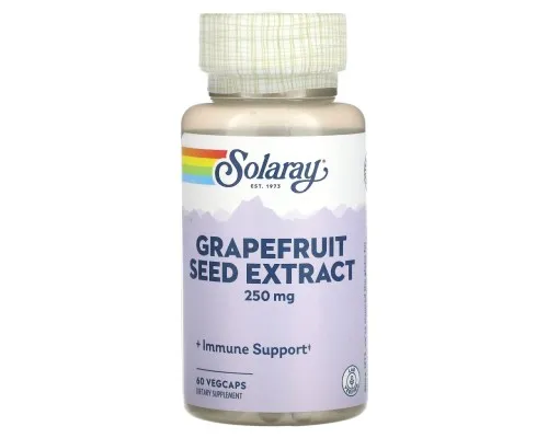 Трави Solaray Екстракт насіння грейпфрута, 250 мг, Grapefruit Seed Extract, 60 вегет. (SOR08520)