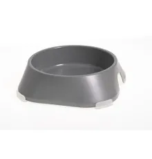 Посуда для собак Fiboo Миска с антискользящими накладками L светло-серая (FIB0122)