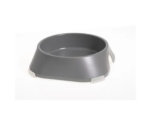 Посуд для собак Fiboo Миска з антиковзаючими накладками L світло-сіра (FIB0122)